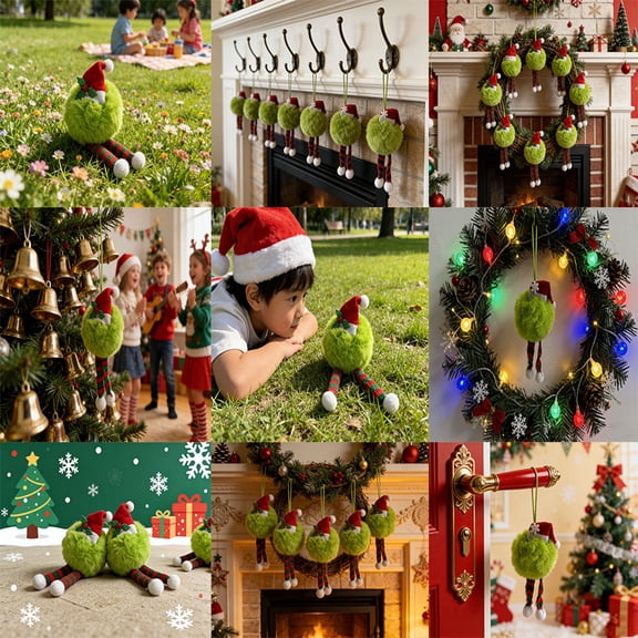 Christmas Tree Rope Decoration Ball Pendant 3.15 Inch, Soft Artificial Ball Ornament for Xmas Tree Wreath, Cute Hanging Decor for Holiday Party and Gift Giving