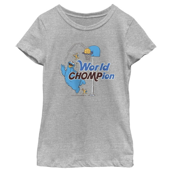 Girl's Sesame Street Cookie Monster World Chompion Graphic T-Shirt