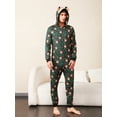 thumbnail image 3 of Family Christmas Pajamas, Long Sleeve Hooded Deer Print Zipper Closure Jumpsuit Loungewear, 3 of 10
