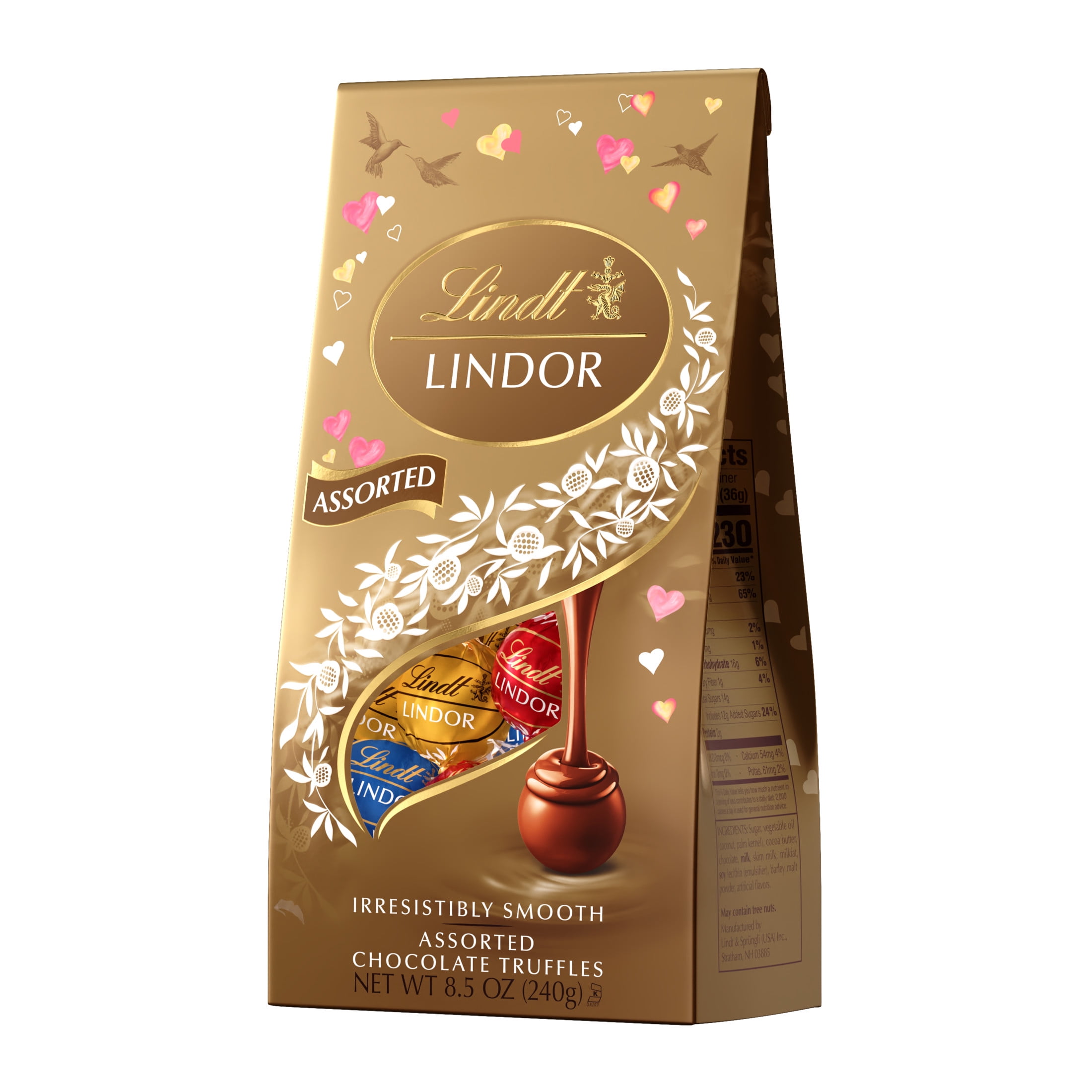 Lindt LINDOR Valentine's Day Assorted Chocolate Candy Truffles, 8.5 oz. Bag