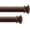 Brown, variant on Deco Window 2 Pack Black Adjustable Curtain Rod with Finial & Bracket Set - 48" to 84" 5/8" Diameter