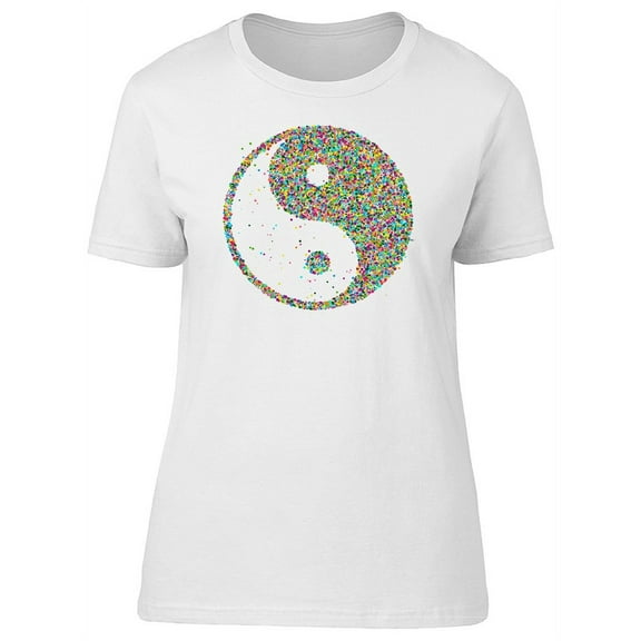 Cute Colorful Yin Yang Doodle T-Shirt Women -Image by Shutterstock, Female x-Large
