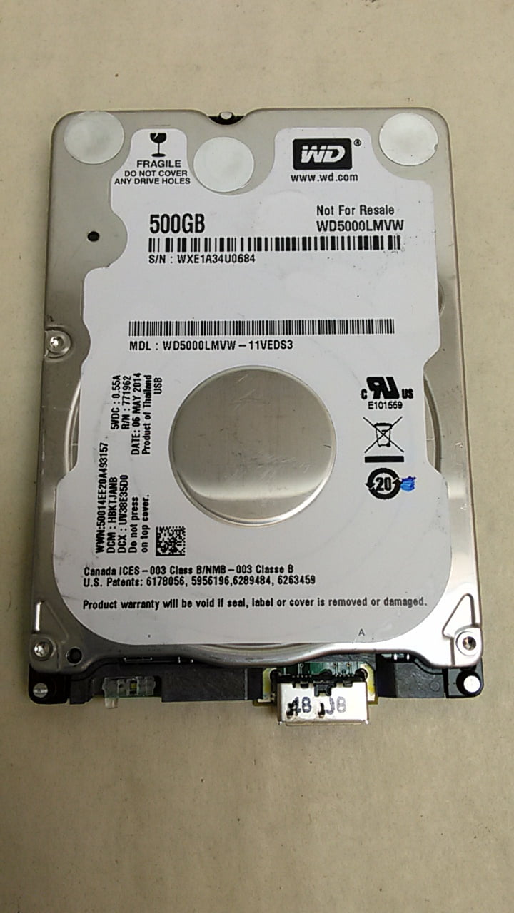 Pre-Owned Western Digital WD5000LMVW WD Blue 500GB 2.5" USB 3.0 External Hard Drive (Good)