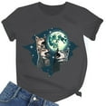 thumbnail image 5 of Wolf Print T-Shirt for Women Men Unisex Animal Graphic Tee Short Sleeve Casual Top Comfortable Shirt, 5 of 5