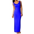 thumbnail image 3 of Robe Femme Couleur Unie Longue Gilet Robe Maxi Aguichant Ajustée Sans Manches Aguichant Ajustée Robe Maxi, Bleu, TG, 3 of 6