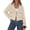 Beige, variant on Cropped Trench Coat For Women Short Jacket,Soft Lightweight Coats, Lapel Double Breasted, Long Sleeve Loose Fit, Casual Work Office Jackets, Fall Winter Outwear