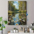 thumbnail image 4 of Qisvanset Framed Canvas Wall Art 12x16 Inch Wild Daisy Meadow Pond Elegant Nature Wall Art, 4 of 5