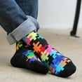 thumbnail image 2 of K. Bell Men`s Crew Socks - Extended Sizes Available, 10-13, Black, 2 of 4