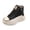 Black, variant on Fashion Canvas Sneakers for Women 2026 Platform Casual Comfortable Tennis Walking Shoes Breathable Lace up High Top Sneakers Black Size 5.5