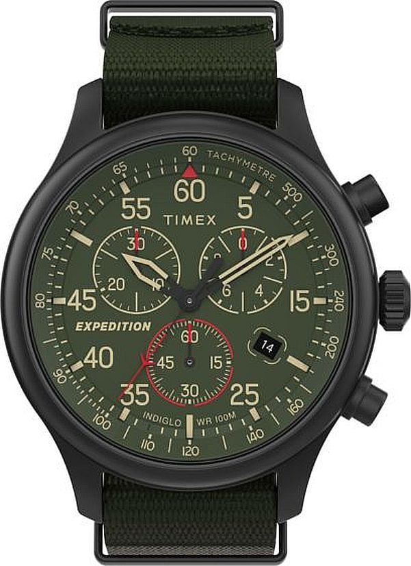 Men's Timex Expedition Field Classic Green Canvas Chronograph Watch TW2T72800 - Walmart.com