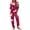 P, variant on Women Christmas Pajama Set Print Crew Neck Long Sleeve Top with Long Pants Holiday Loungewear Sleepwear