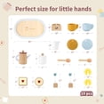 thumbnail image 4 of Juego de té de madera KizKnows, 19 piezas, juego de simulación para niños pequeños, 4 of 9