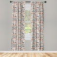 thumbnail image 4 of Ambesonne Garden Art Window Curtains, Flowering Field, Each 28" W x 63" L, Charcoal Grey Mustard, 4 of 4