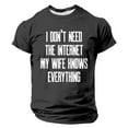thumbnail image 2 of SOMOWI T-Shirts pour Hommes Imprimé Lettre Manches Courtes Col Rond Floral Tendance Mode Gris Graphique Automne T-Shirts 2TG, 2 of 4