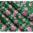 thumbnail image 3 of Soimoi Green Cotton Voile Fabric Leaves & Ranunculus Floral Printed Craft Fabric by the Yard 56 Inch Wide, 3 of 7