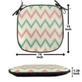 thumbnail image 5 of Chevron Chair Seating Cushion, Digital Chevron Forms Technical Elements Retro Insignia Illustration, Soft Seat Pads for Office with Anti-slip Backing, 16"x16", Pink Cream Green, by Ambesonne, 5 of 7