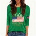 thumbnail image 4 of Women's T-Shirts America 250 Patriotic Flag Print Crew Neck 3/4 Sleeve 1776–2026 Anniversary Top, 4 of 4