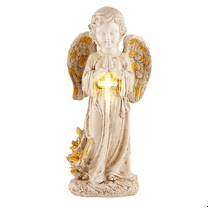 Solar Angel Statues for Outside Garden,12 Inch Figurines Light Cemetery Decorations,Yard Decor