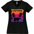 thumbnail image 3 of Inktastic California Sunset Vacation Beach Women's Plus Size V-Neck T-Shirt, 3 of 5