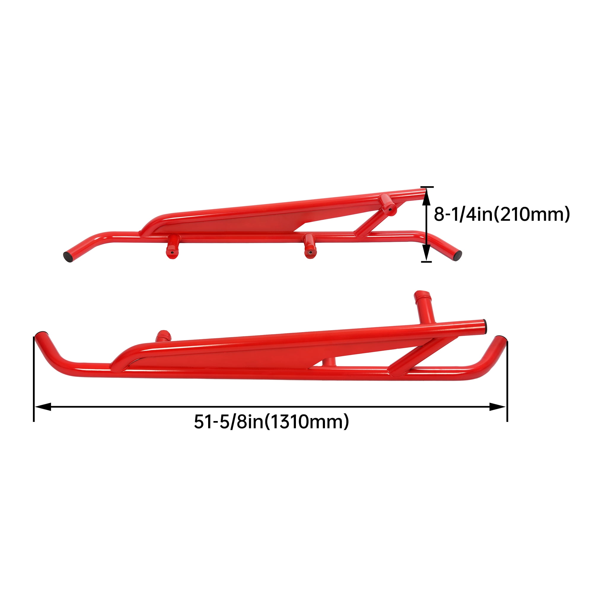 Kojem Rock Sliders Side Nerf Bars Tree Kicker for 2017-2023 Can Am Maverick X3 / Turbo / R Powder Coated Steel Red
