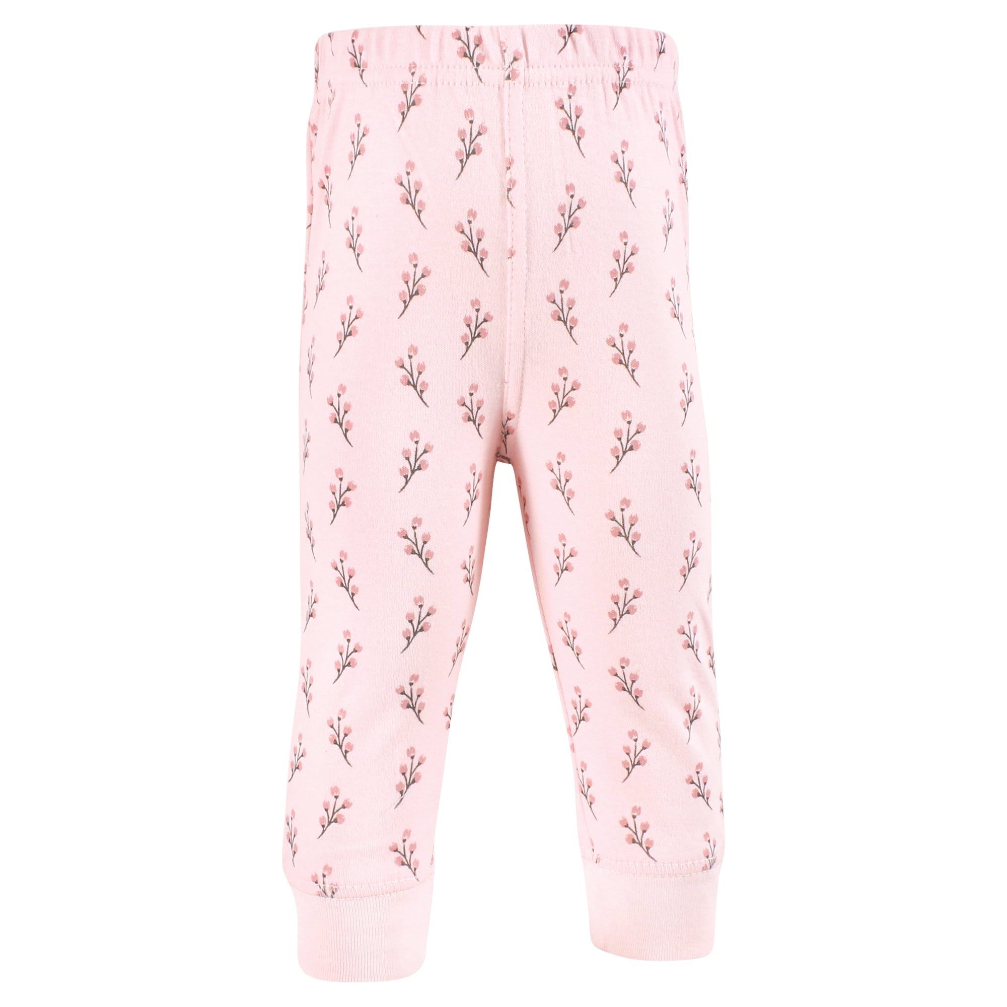 Hudson Baby Girls Cotton Pants and Leggings, Soft Painted Floral, 5T