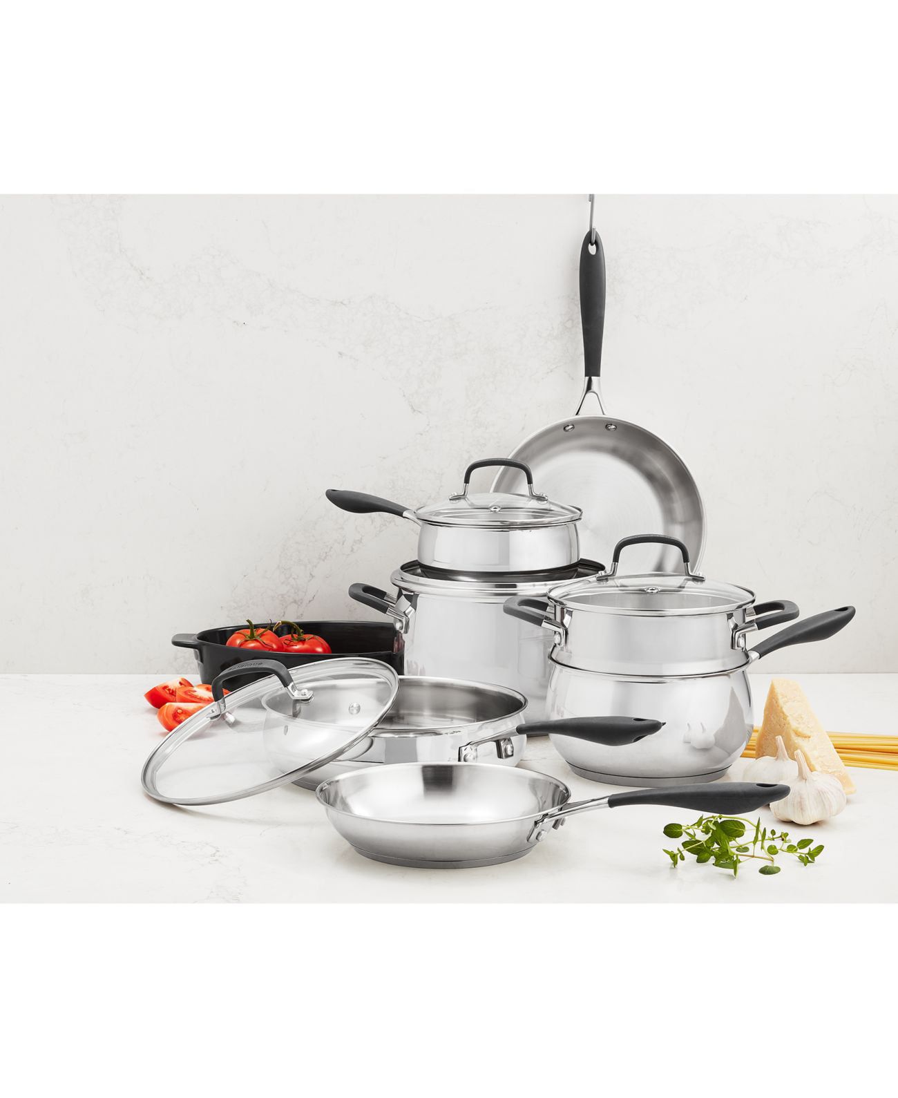 Belgique Stainless Steel 12-Pc. Cookware Set