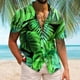 thumbnail image 2 of Camisas Y s Hombres Casual Manga corta Primavera Verano Turndown Neck 3D Impreso Camisas Moda Top Blusa Camisas (Green, L), 2 of 4