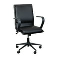 thumbnail image 2 of BizChair Mid-Back Designer Executive LeatherSoft Office Chair with Black Base and Arms, Black, 2 of 12