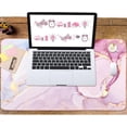 thumbnail image 6 of Extended Gaming Mouse Pad(35.4x15.7 in), Large Desk Pad Laptop Computer Keyboard Mat Waterproof Desk Decor Writing Pad for Work, Game, Office, Home - Pink Marble, 6 of 6