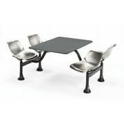 OFM 1002-SS-GRYNB Cluster Table with Laminate Top and Stainless Steel Chairs - Gray Nebula