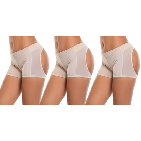

Vaslanda Women s 3-Pack Undershapers Light Control Butt Lifter Boyshort Panties Beige Small