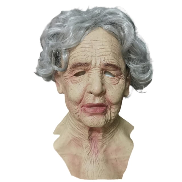 Funda Facial De Látex Para Halloween, Novedad, Casco De Terror Para Anciano Con Tamaño Para Adultos, Adecuado Para Fiesta De Disfraces