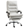 thumbnail image 1 of Cream White Microfiber Office Chair with Massage & Reclining Footrest - Executive Computer Desk Chair for Home or Office Comfort (72"), 1 of 7
