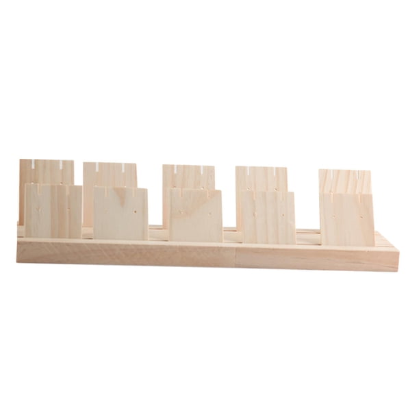 Expositor de pendientes de madera con ranura, portátil, de gran capacidad, para uso doméstico. 2 ranuras grandes