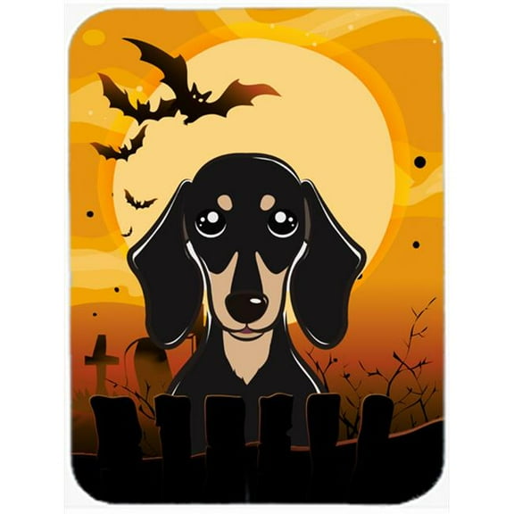 Halloween Smooth Black And Tan Dachshund Mouse Pad, Hot Pad & Trivet