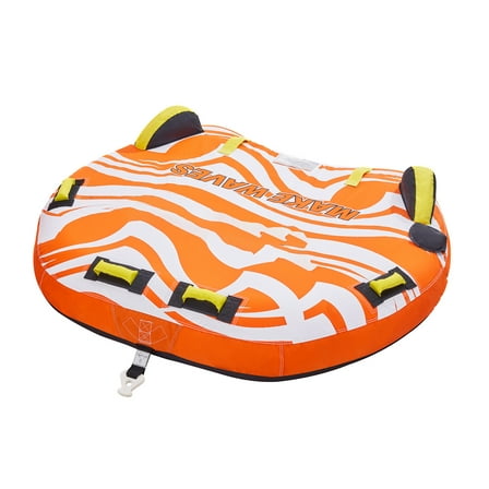 KFFKFF Inflatable Tubes for Marine Activities,Accommodates 1-2 Individuals,Boat-Pullable Inflatable Tube with 340lbs Load Limit,Water Sport Tubes with Fins,Reinforced Nylon Covering & Cushioned Grips