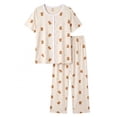 thumbnail image 6 of MINTREUS Pajama Sets for Women Short Sleeve Sleepwear Button Down Pjs Soft 2 Piece Lounge Sets with Pockets, 6 of 7