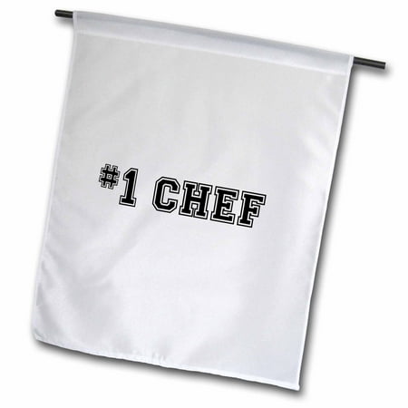 3dRose #1 Chef - Number One Best Chef - black text - gifts for good professional cooks or fans of cooking - Garden Flag, 12 by