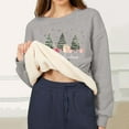 thumbnail image 4 of SYMOID Womens Gray Plush Fleece Lined Christmas Sweatshirt - Relaxed Fit Cropped Hem Festive Tree Print Winter Casual Pullover (M-XXXL),Size L, 4 of 6
