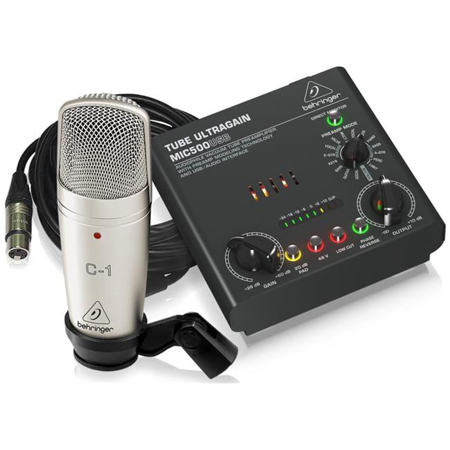 Behringer Complete Recording Bundle with Condenser Mic & Tube Preamplifier 16 Voices&#44; USB & Audio Interface - Walmart.com