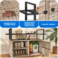 thumbnail image 6 of Dextrus Large Outdoor Storage Cabinet, 70 Gallon Outdoor Storage Cart with Movable Wheels & Black Glass Table Top,for Patio Garden,Light Brown, 6 of 10