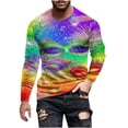 thumbnail image 2 of Jinhomg Holiday Tees for Men Novelty Funny Mardi Gras Graphic Party Shirts Big and Tall Comfy Long Sleeve Crew Neck T-Shirts Carnival Themed Streetwear Multicolor XXXL, 2 of 5