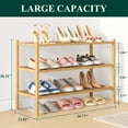 thumbnail image 2 of decorUhome 3 Tier Bamboo Shoe Rack , Shoe Shelf for Closet, Shoe Storage Organizer for Entryway, Natural, 26.7" x 11" x 18.3", 2 of 8