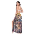 thumbnail image 3 of FORMRS Womens Long Sarong Beach Wrap Semi-Sheer Bikini Skirt Bathing Swimsuit Cover Up, Colorful Skeleton Sun, 3 of 7