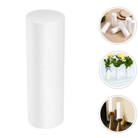 WORGEOUS 10Pcs Craft Foam Tubes Diy Cylinder Foams White 4In For Christmas Decor