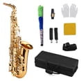 thumbnail image 2 of Saxofón Alto AS-482 en Mi bemol, acabado dorado en latón para principiantes e intermedios - Incluye estuche rígido, cepillo de limpieza, paño, guantes, 2 correas y soporte para cuello (color de paño, 2 of 6