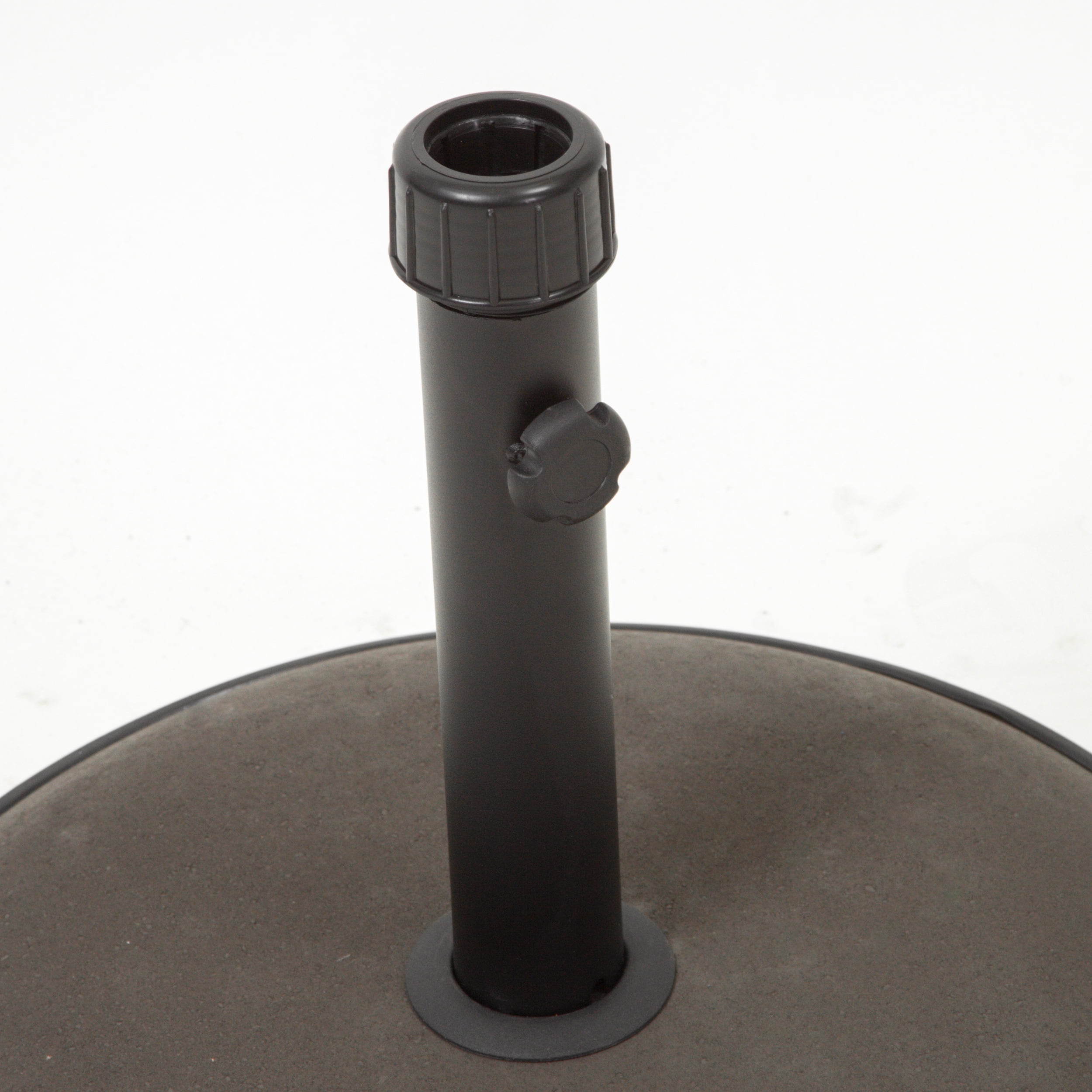 Skinner Outdoor 66 lbs Circular Concrete Umbrella Base, Brown and Black
