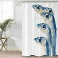 thumbnail image 2 of Small Stall Shower Curtain 36x72 Inch Narrow Half Size Blue Fish Bath Curtains Bathroom Decor Coastal Ocean Animal Watercolor White Waterproof Fabric Shower Curtain Set with Hooks 36 Inch, 2 of 6
