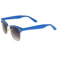 thumbnail image 4 of zeroUV Unisex Premium Half Frame Metal Rivets Horn Rimmed Sunglasses 50mm (Blue-Gold / Lavender) - 50mm, 4 of 5
