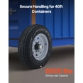 thumbnail image 3 of VEVOR Shipping Container Wheels 8-Lug Wheels Kit, Heavy Duty Shipping Container Accessories with Ratchet Tie Down-Moves 20 ft - 40 ft, Secure Transport for Dock, Warehouse, Construction Site, Black, 3 of 9